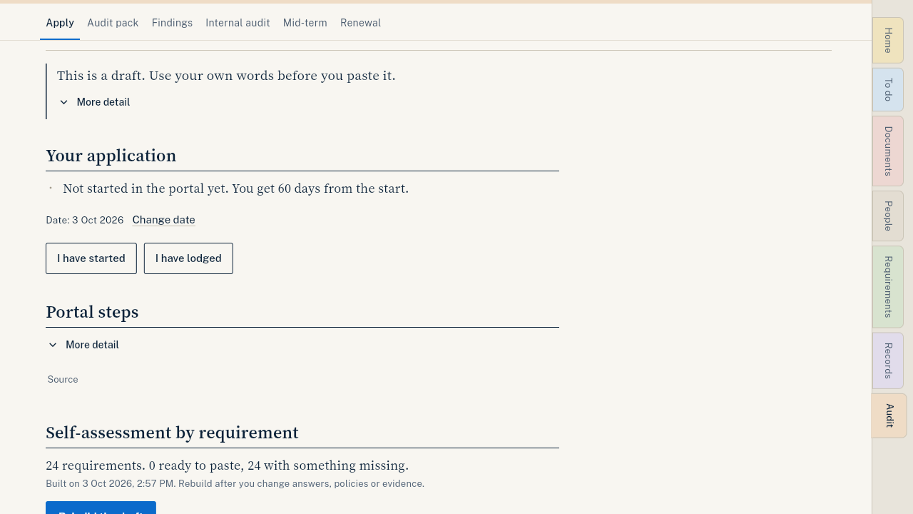 The portal self-assessment draft
